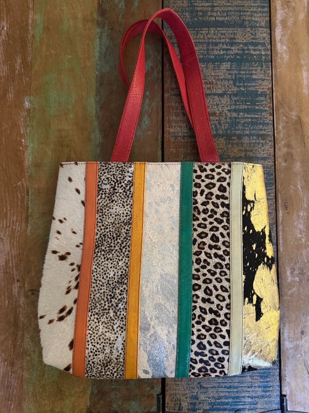 Folklore Couture Handmade Leather/Hide Shoulder Tote